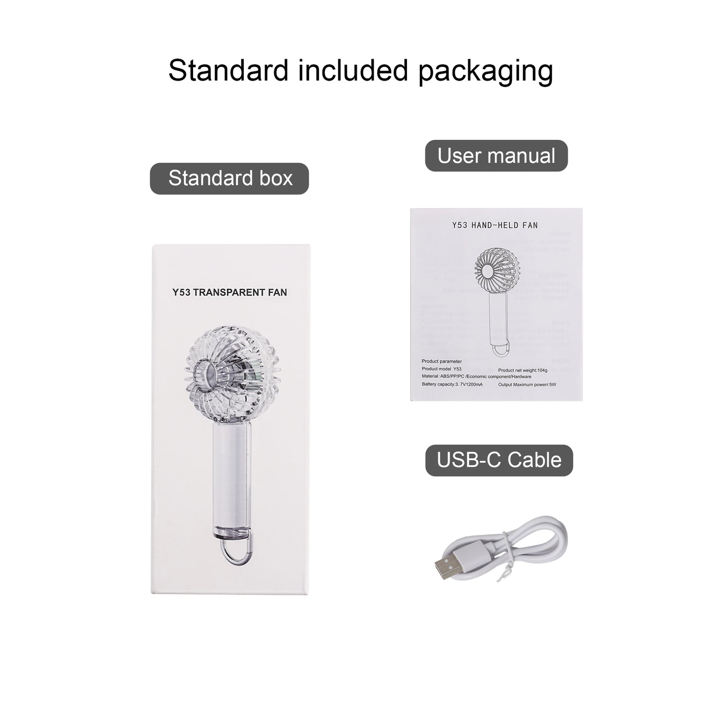 Transparent Fan with LED Light
