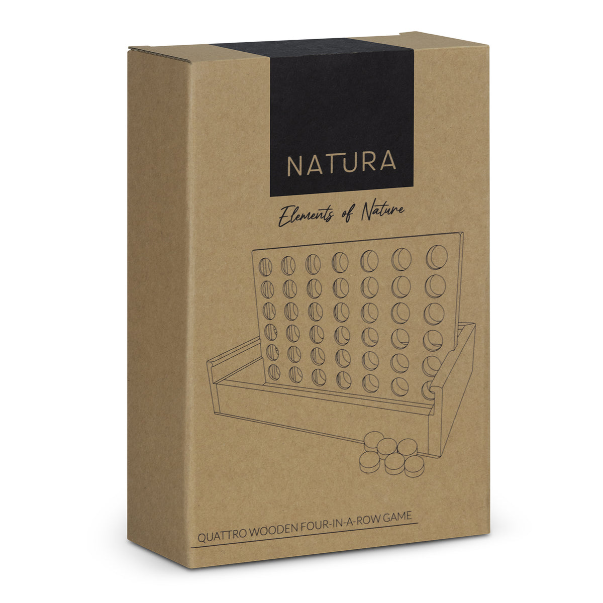 Custom NATURA Quattro Wooden Four-in-a-Row Game