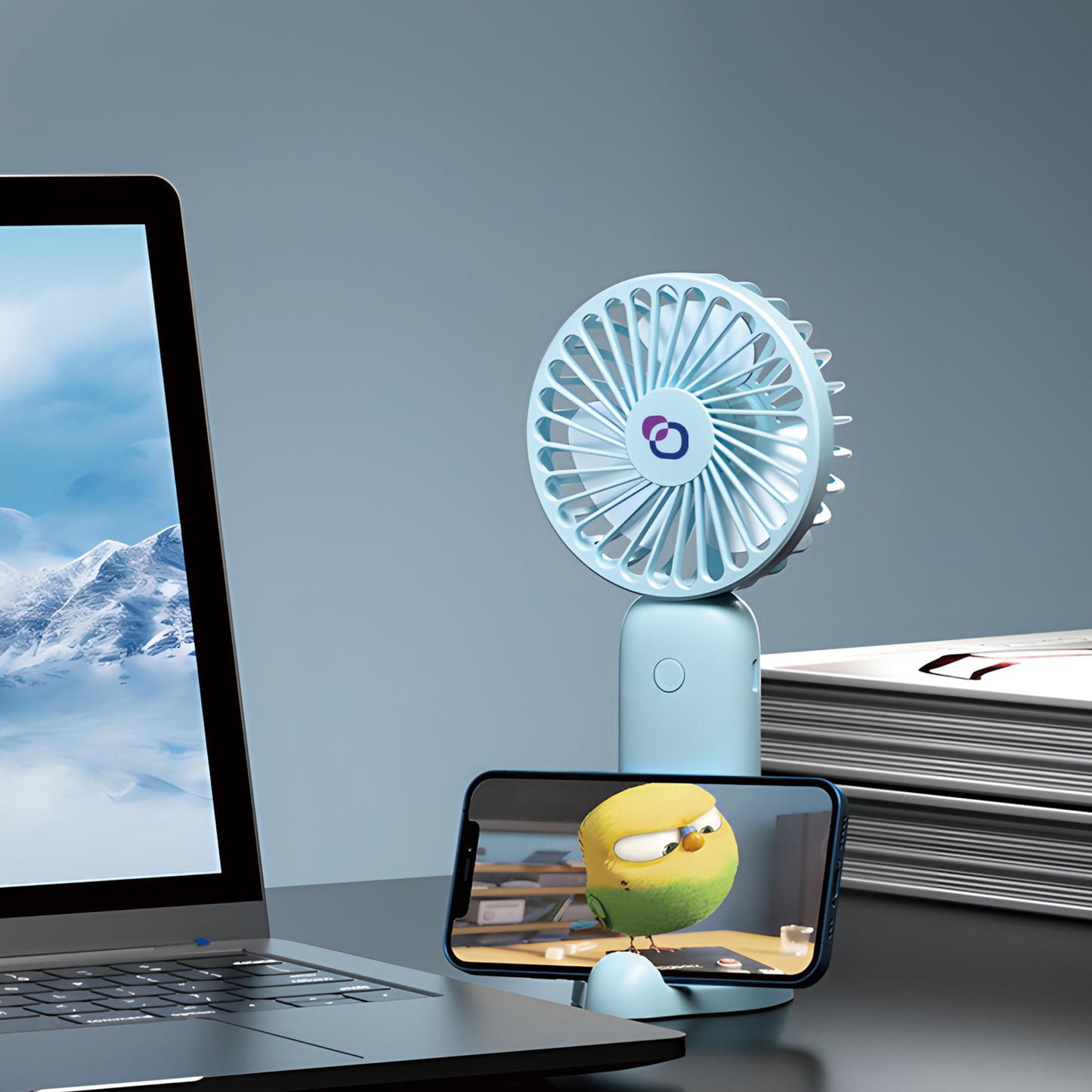 Handheld Fan with Phone Stand