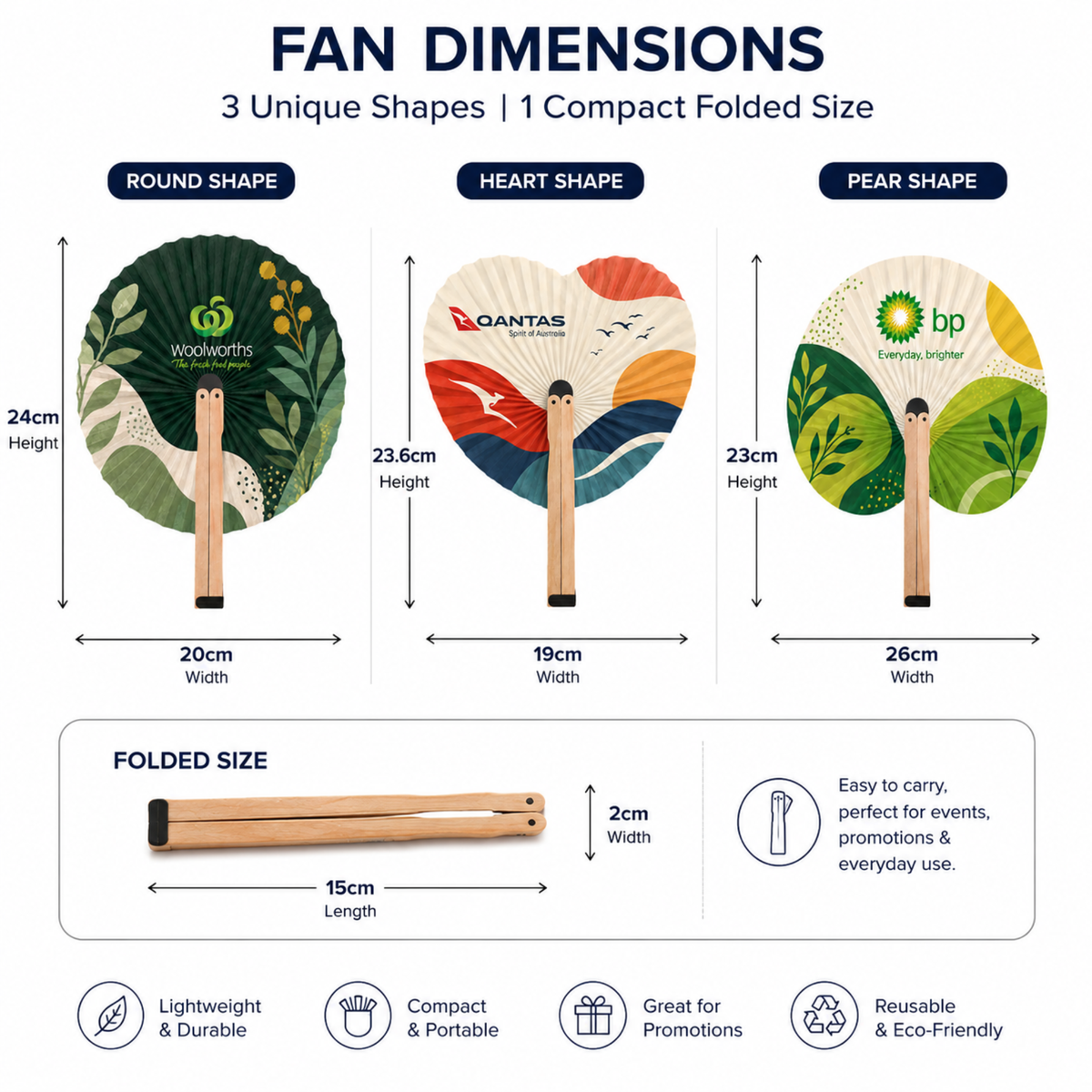 Shaped Wooden Paper Fan