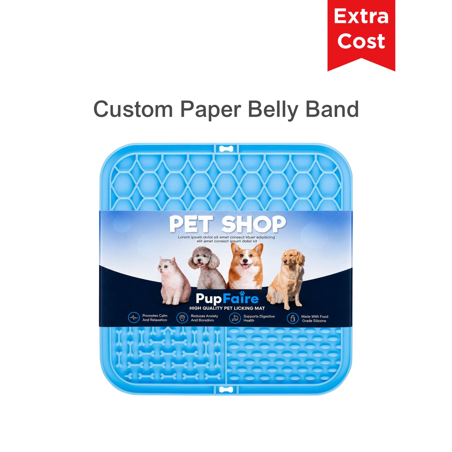 3-Section Dog Enrichment Lick Mat - 15.5 x 15.5 cm