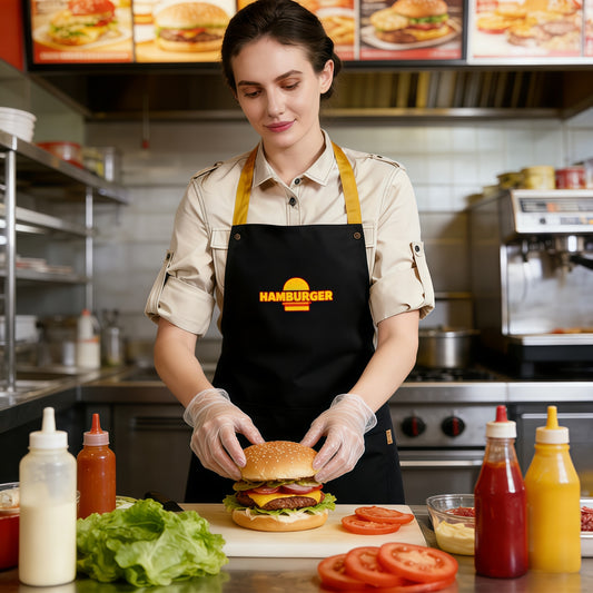 Poly-Cotton Canvas Full Bib Apron With Colour Neck Strap