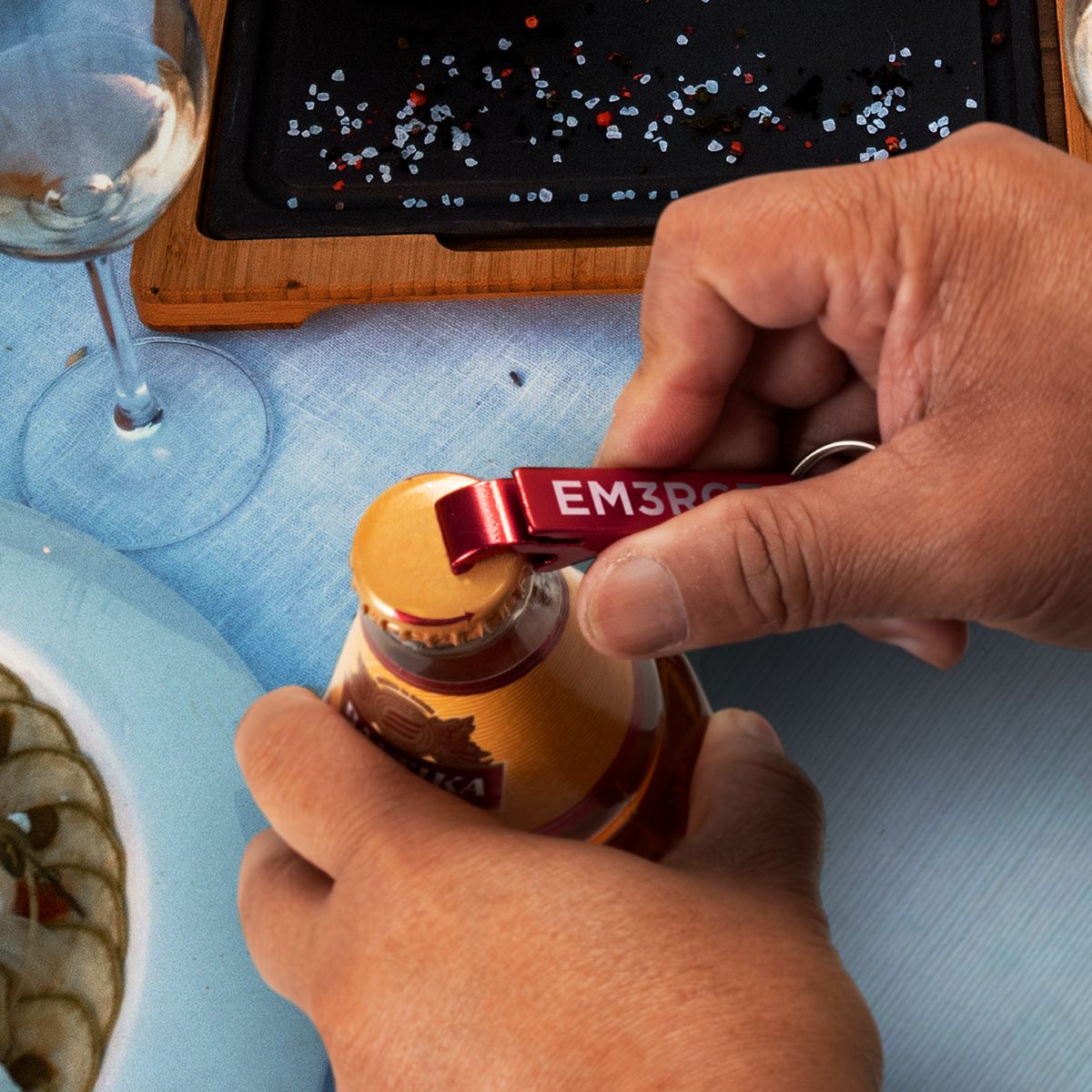 Metal Bottle Opener Key Ring