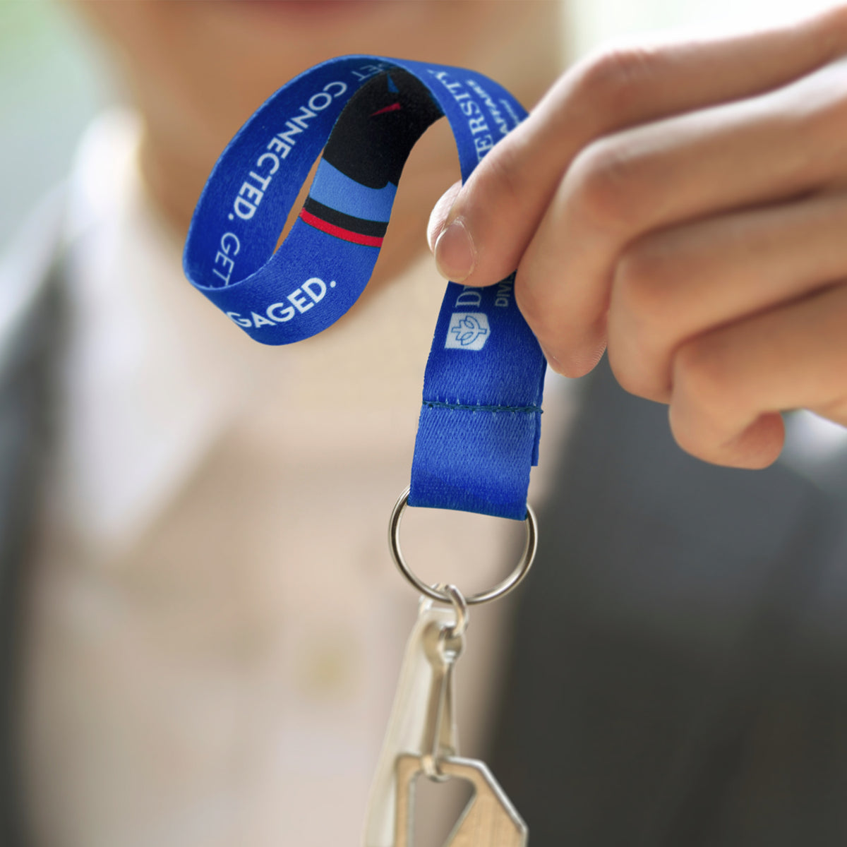 Large Keyring Loop Branded Polyester Loop Keyring | Custom Strap Keyring – Campbell ID