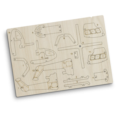 BRANDCRAFT Helicopter Wooden Model
