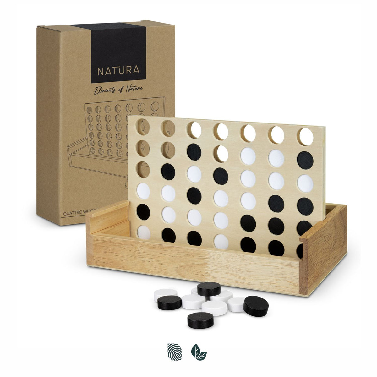Custom NATURA Quattro Wooden Four-in-a-Row Game