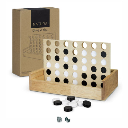 Custom NATURA Quattro Wooden Four-in-a-Row Game