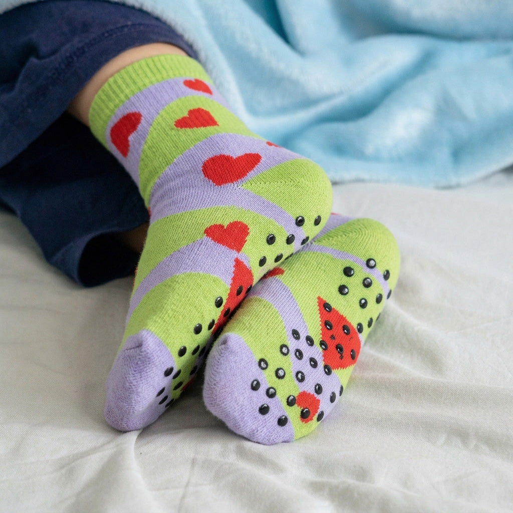 Pixel Knitted Bamboo Grip Socks