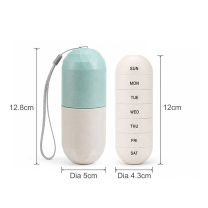 Wheat Straw Capsule Shape Pills Organiser