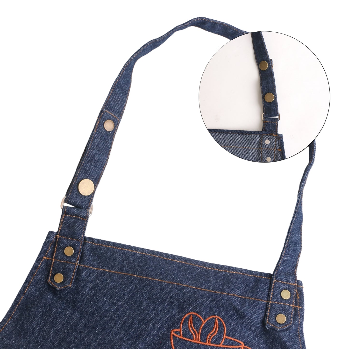 Poly-Cotton Denim Full Bib Apron With Neck Strap