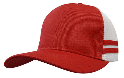American Premium Twill/Mesh Deep Fit Trucker with Stripes