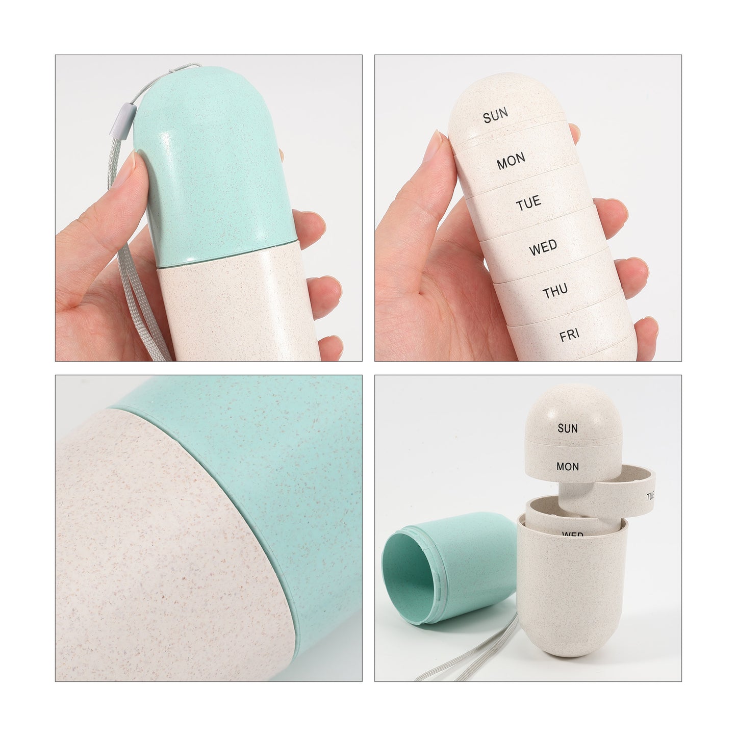 Wheat Straw Capsule Shape Pills Organiser