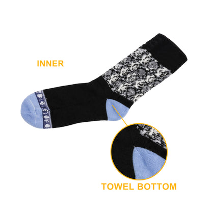 Crew Custom Pattern Woven Bamboo Socks - With Towel Bottom