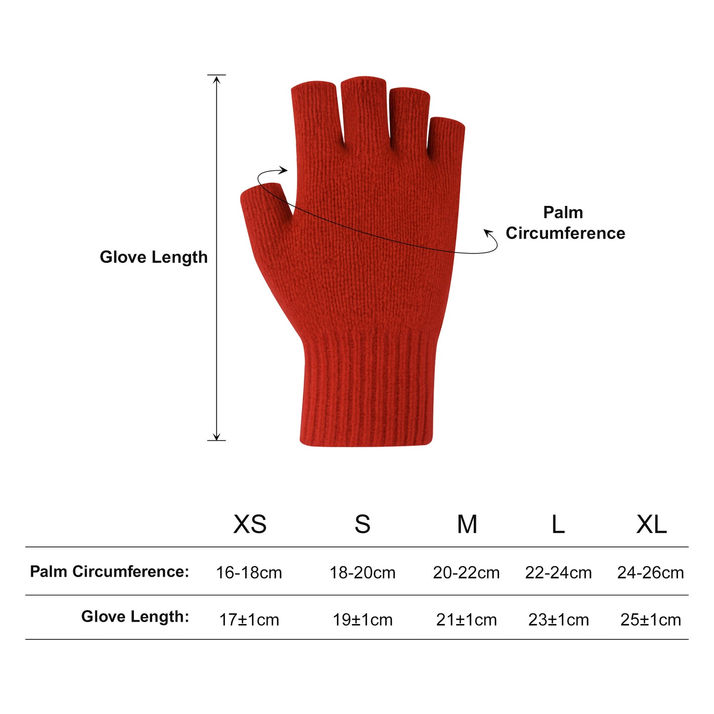 Adults Plain Knitted Fingerless Gloves with Woven Label