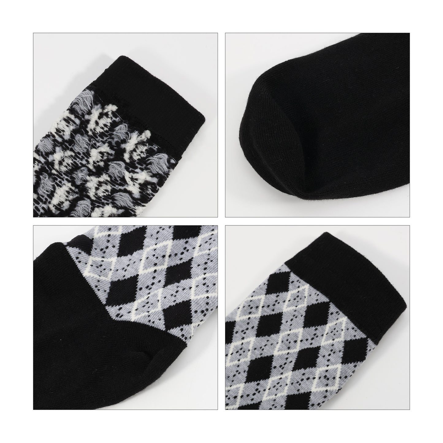 Crew Custom Pattern Woven Bamboo Socks - With Towel Bottom