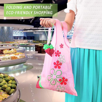 Strawberry Foldaway Shopping RPET Bag