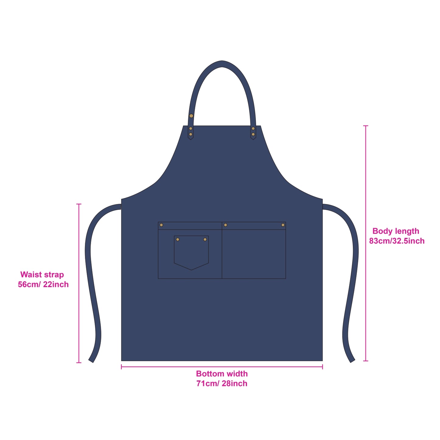 Poly-Cotton Denim Full Bib Apron With Neck Strap