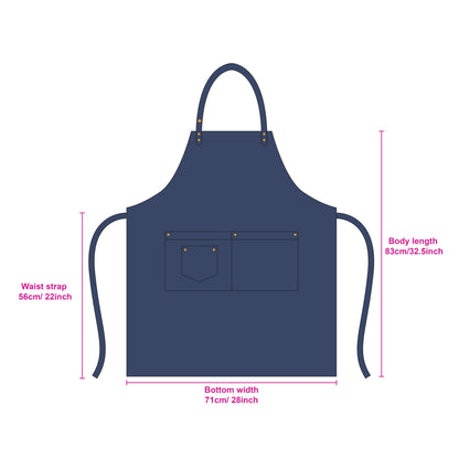 Poly-Cotton Denim Full Bib Apron With Neck Strap