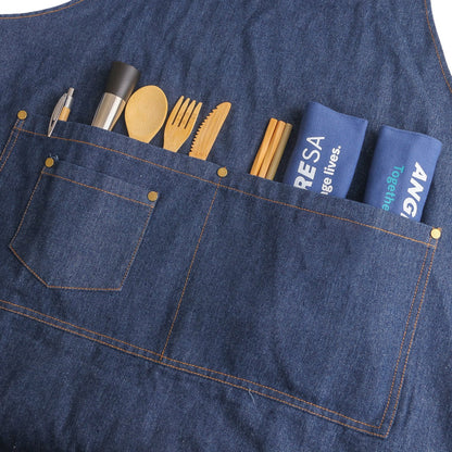 Poly-Cotton Denim Full Bib Apron With Neck Strap
