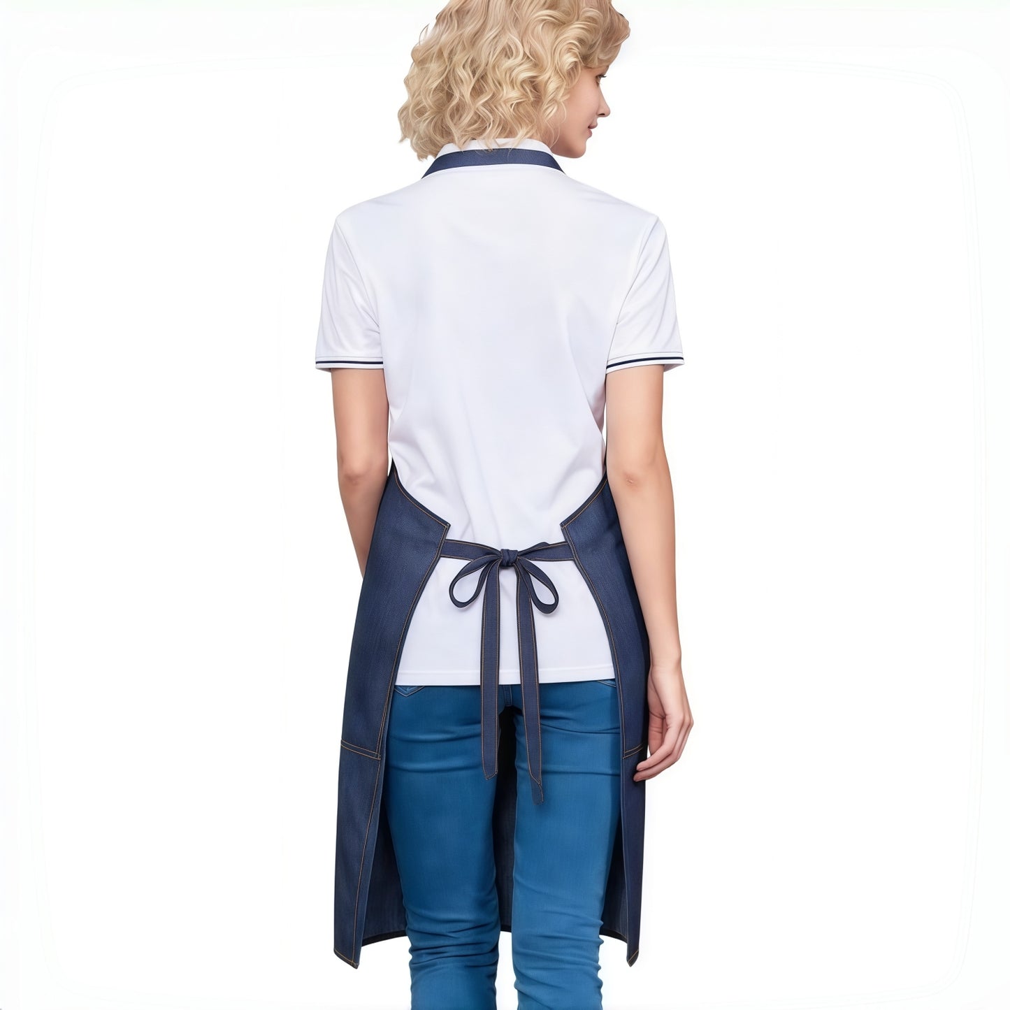 Poly-Cotton Denim Full Bib Apron With Neck Strap