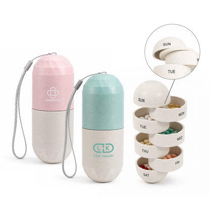 Wheat Straw Capsule Shape Pills Organiser