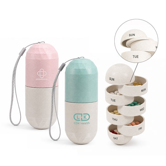 Wheat Straw Capsule Shape Pills Organiser