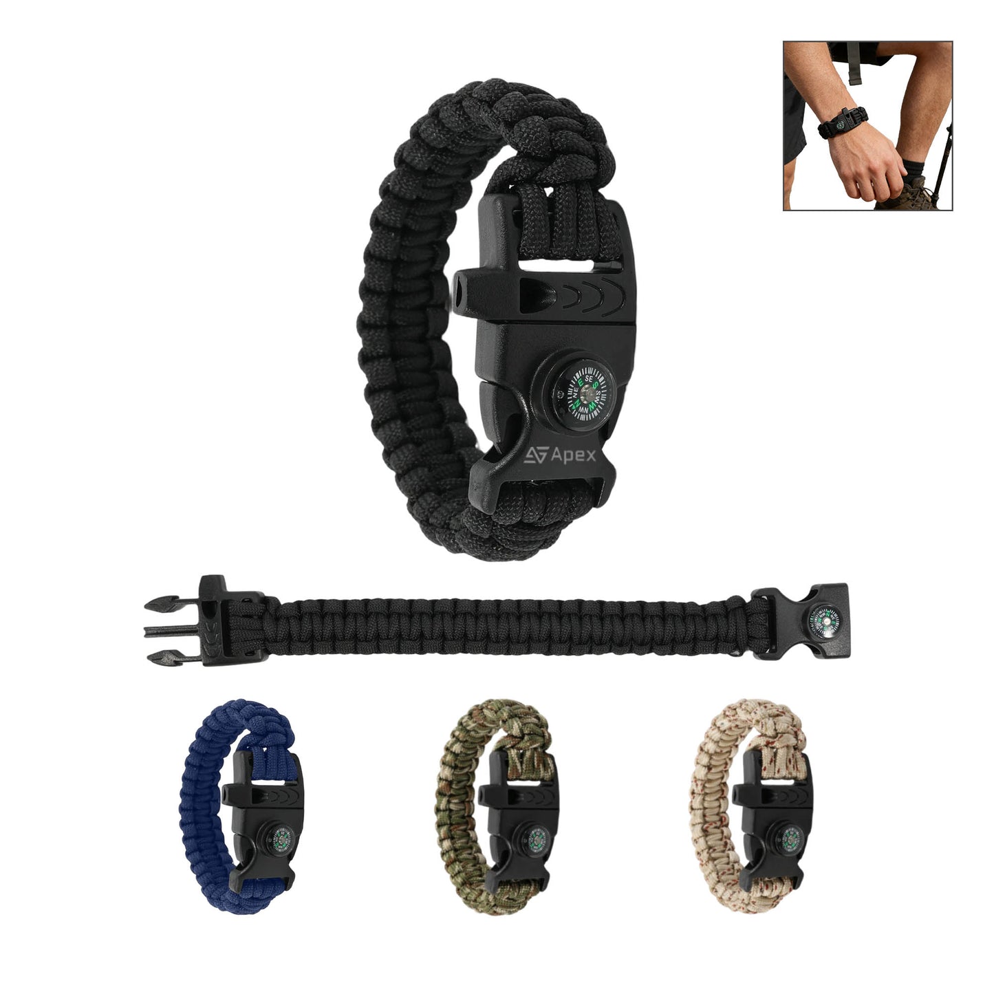3 in 1 Emergency Survival Bracelet