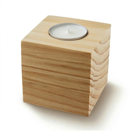 Wood Cube Candle
