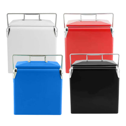 Retro Metal Ice Cooler Box 13L