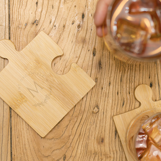 Puzzle Bamboo Coaster Set of 4