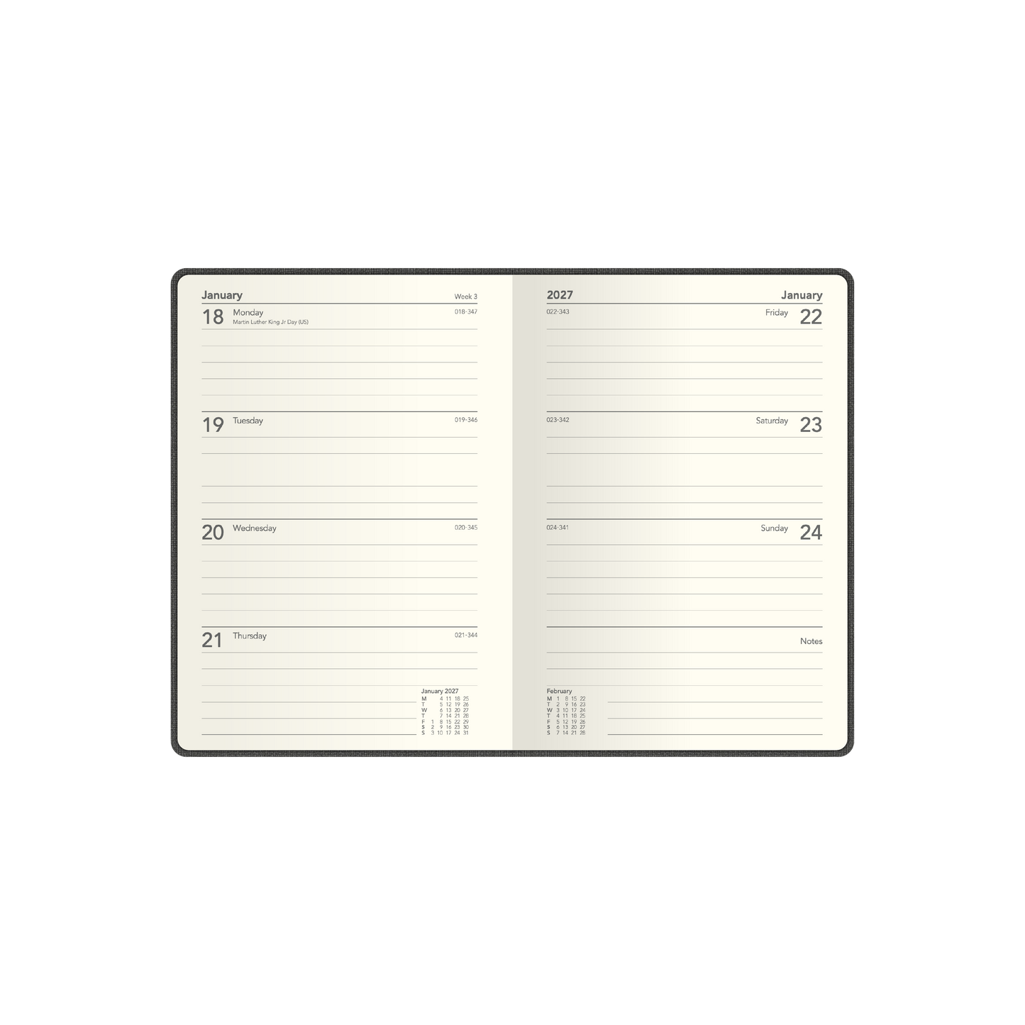 2027 Collins Debden Diary - Week to a View, Pocket Hard Cover
