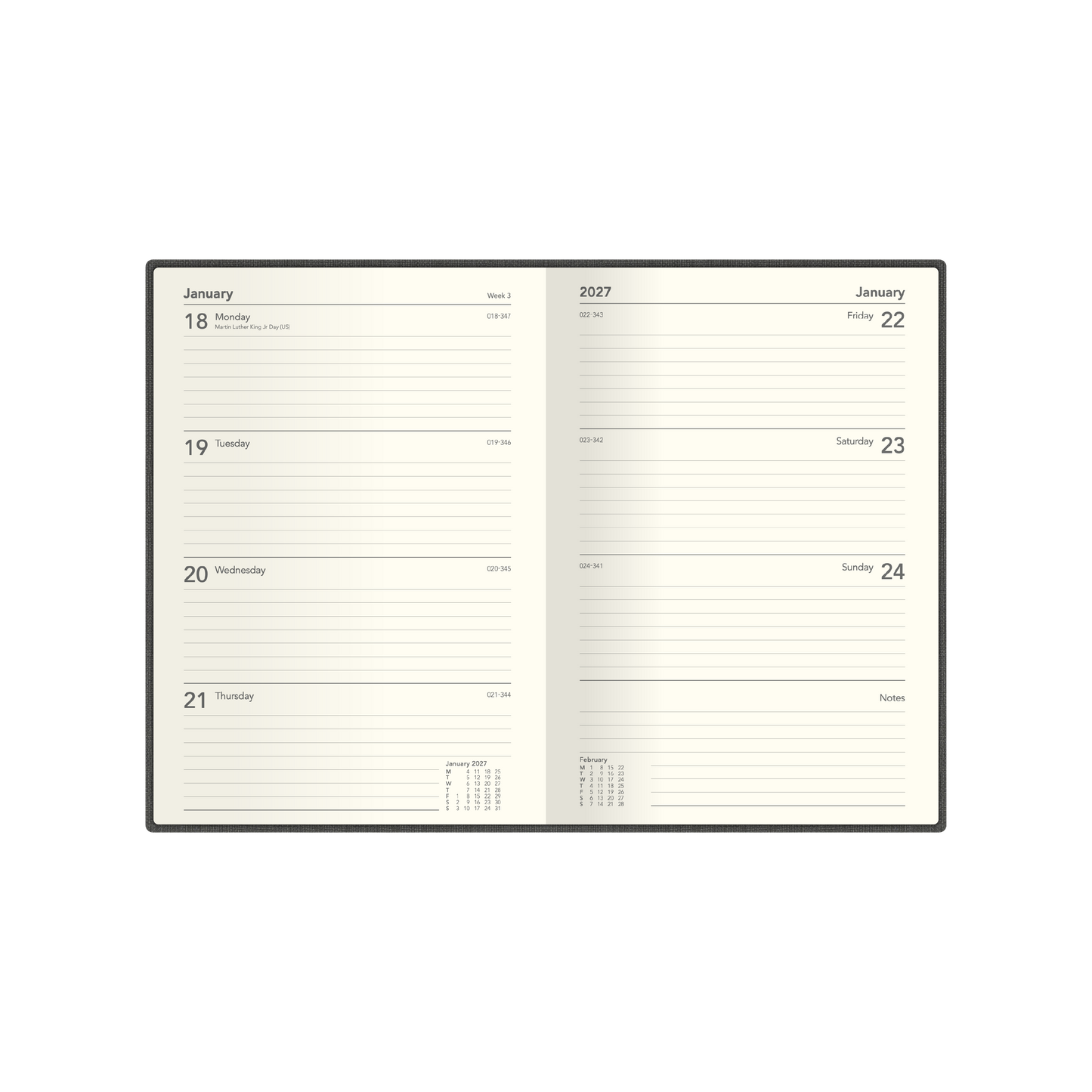 2027 Collins Debden Diary - Week to a View, A5 Hard Cover