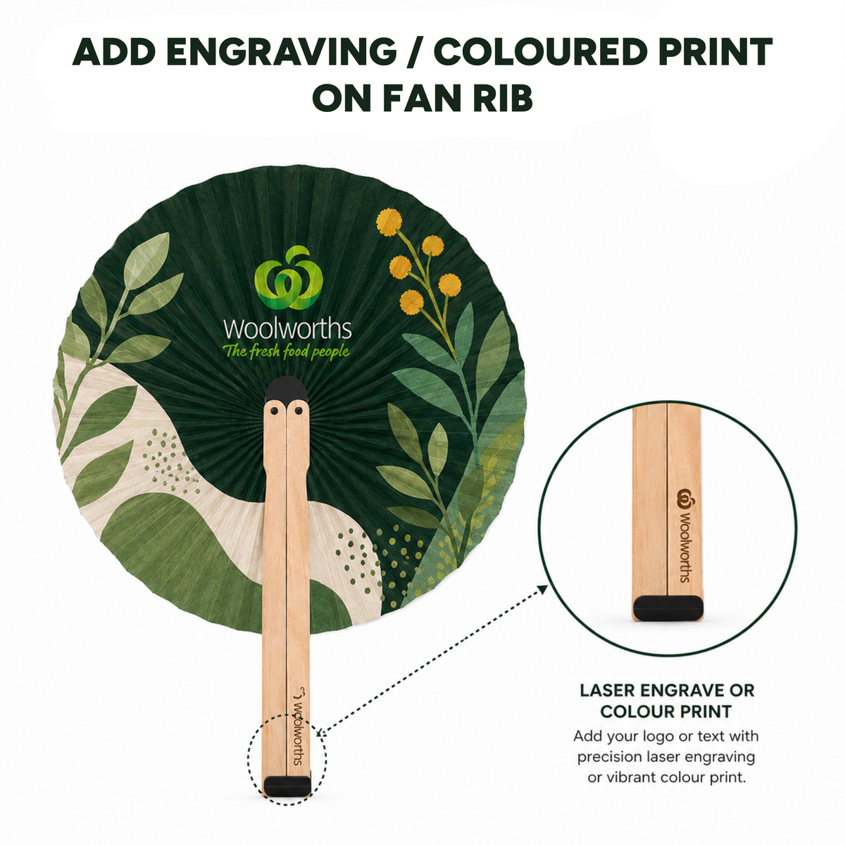 Shaped Wooden Paper Fan