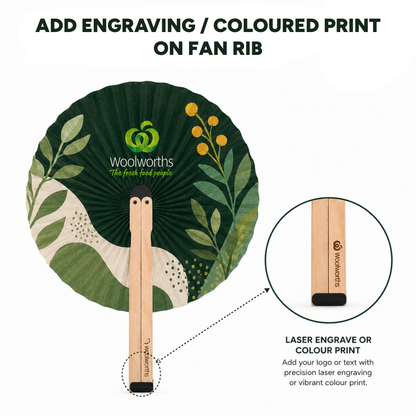 Shaped Wooden Paper Fan