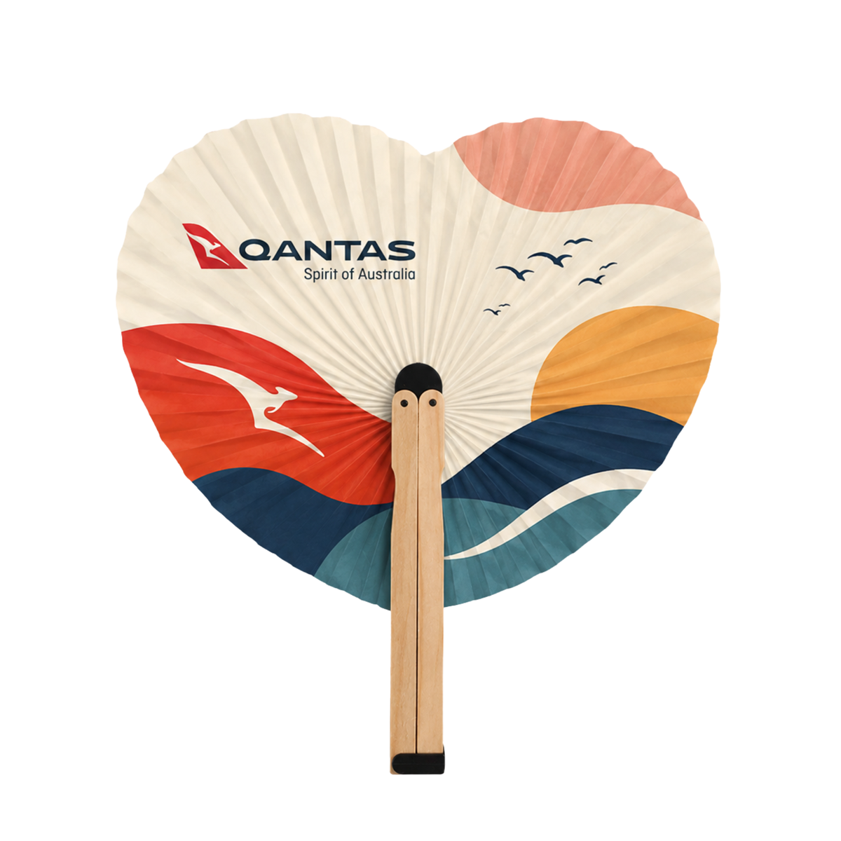 Shaped Wooden Paper Fan