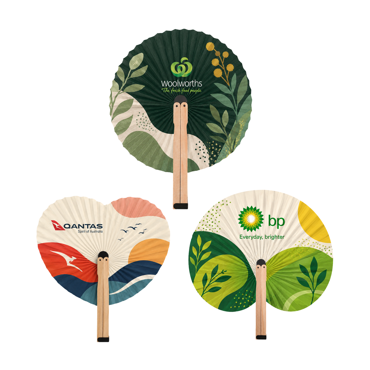 Shaped Wooden Paper Fan