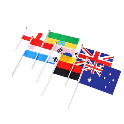 Polyester Handheld Flag with Pole