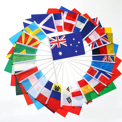 Polyester Handheld Flag with Pole