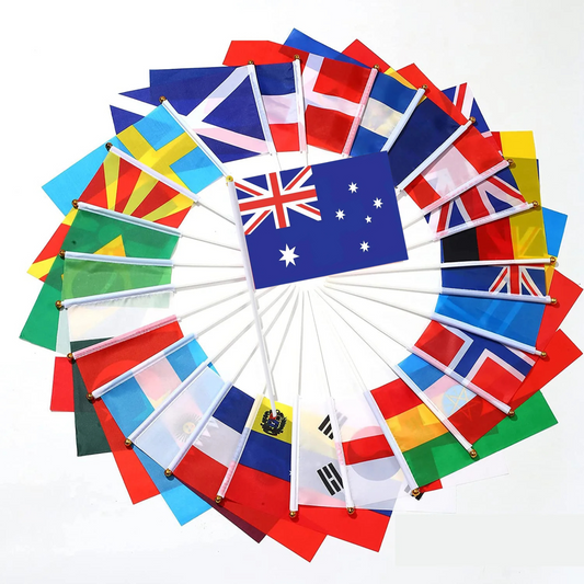 Polyester Handheld Flag with Pole