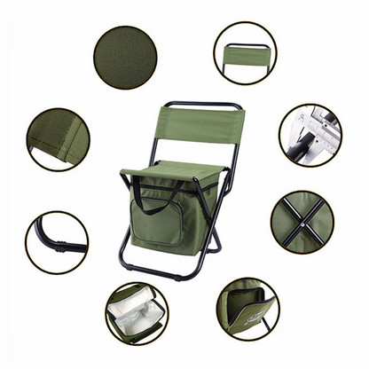 HYDE Foldable Camping Chair with Cooler Bag