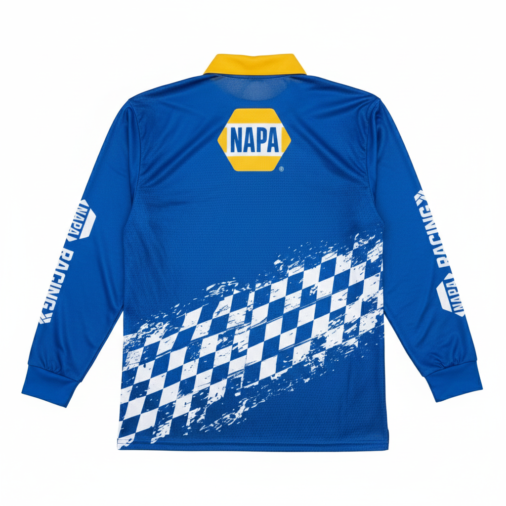 Men's Long Sleeve Polyester Sublimated Fishing Polo