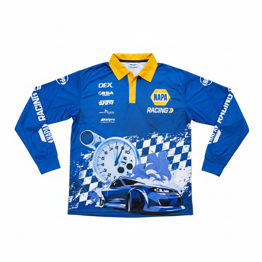 Men's Long Sleeve Polyester Sublimated Fishing Polo