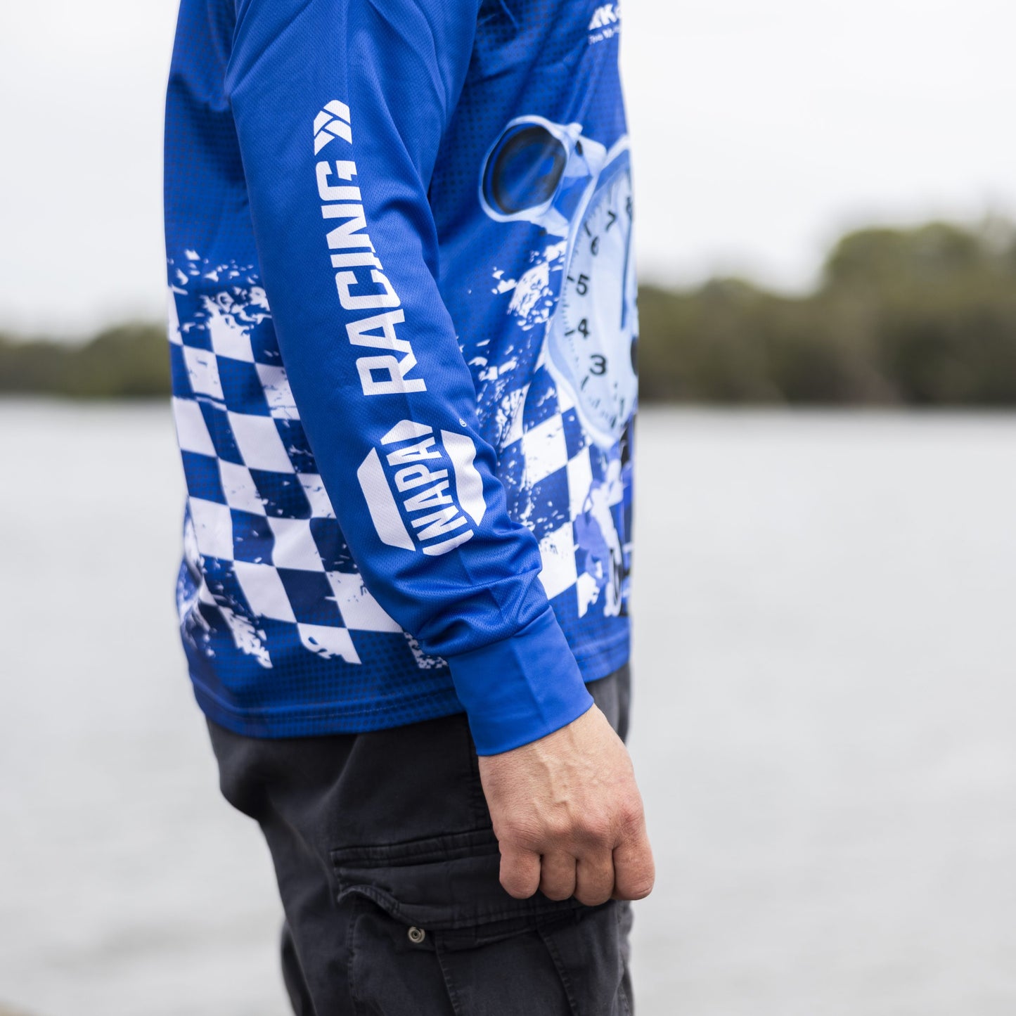 Men's Long Sleeve Polyester Sublimated Fishing Polo