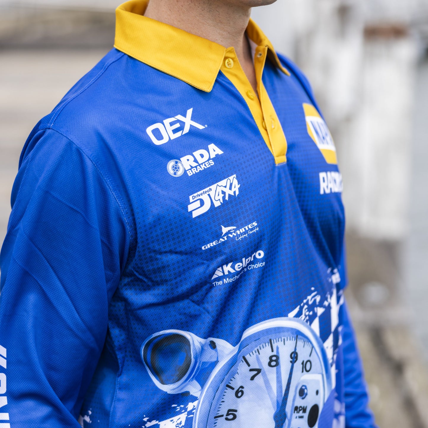 Men's Long Sleeve Polyester Sublimated Fishing Polo