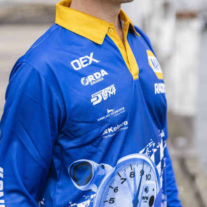 Men's Long Sleeve Polyester Sublimated Fishing Polo
