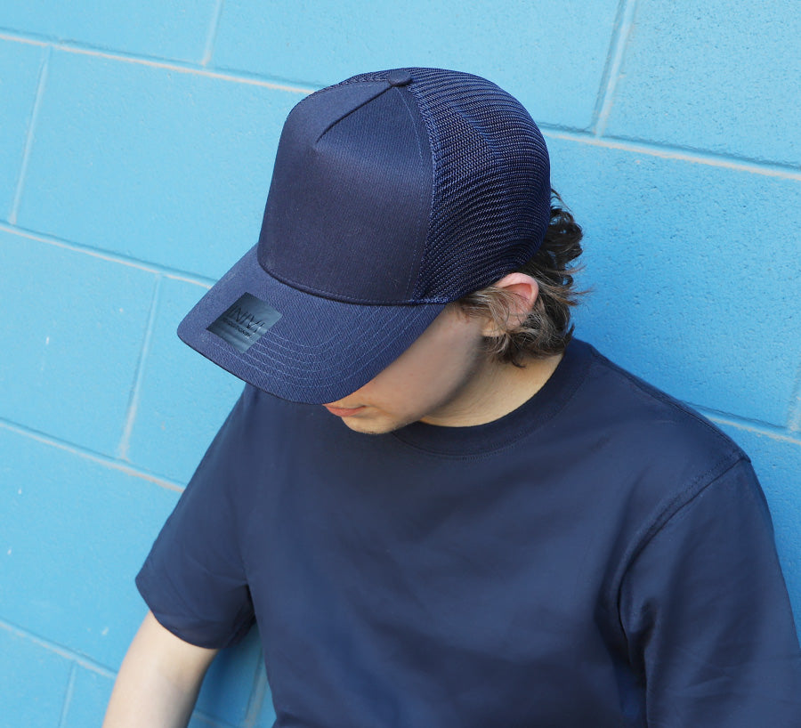 A Frame Cotton Mesh Trucker Cap