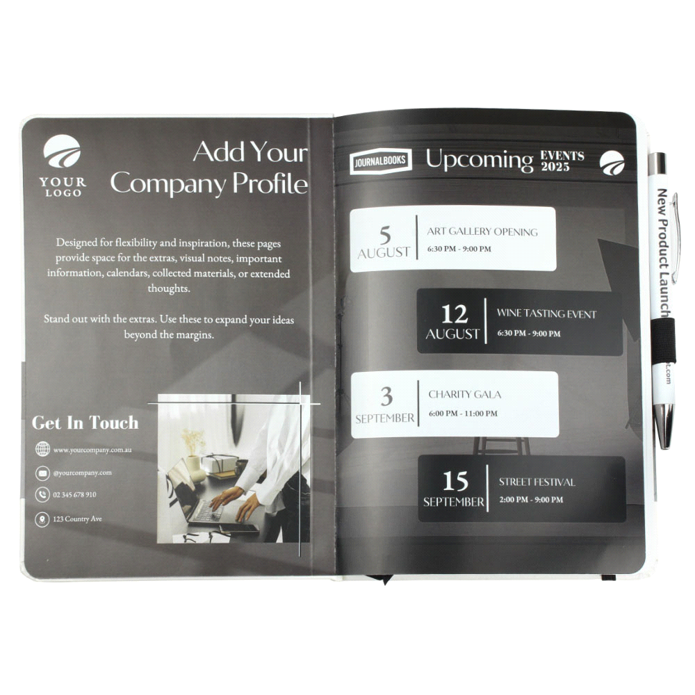 Nova White Bound JournalBook w/ Coloured Accents