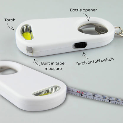 Smily Torch Tape Bottle Opener Key Ring