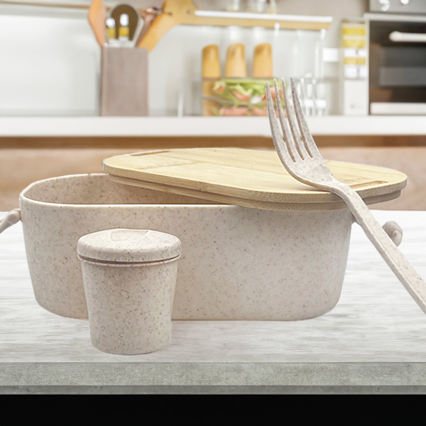 Handy Man Bamboo Lunch Box