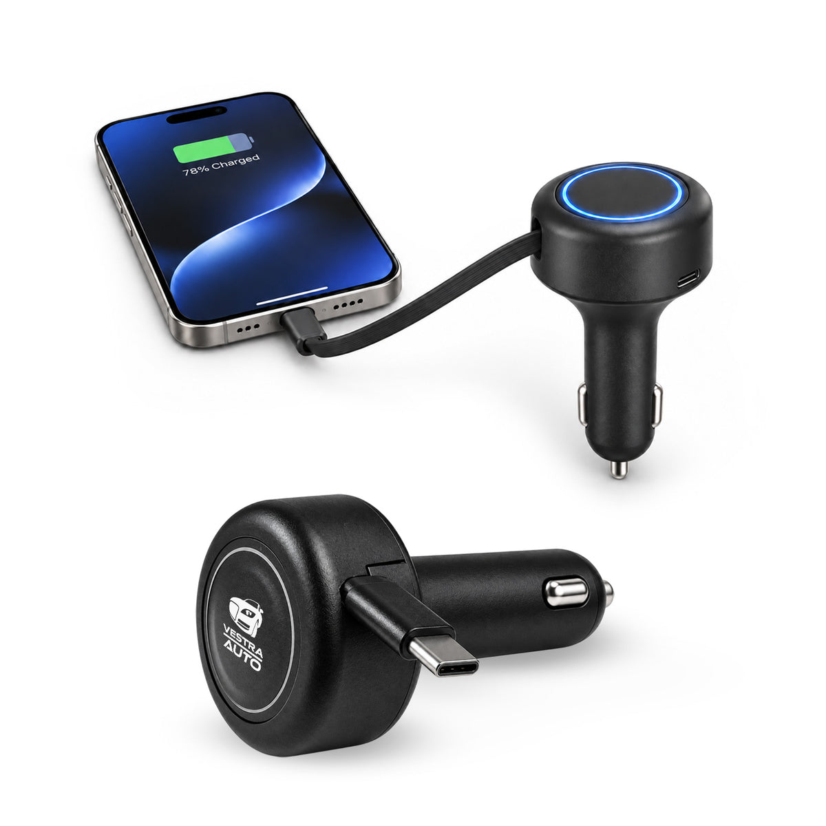 Custom Turbo 20W Retractable Car Charger